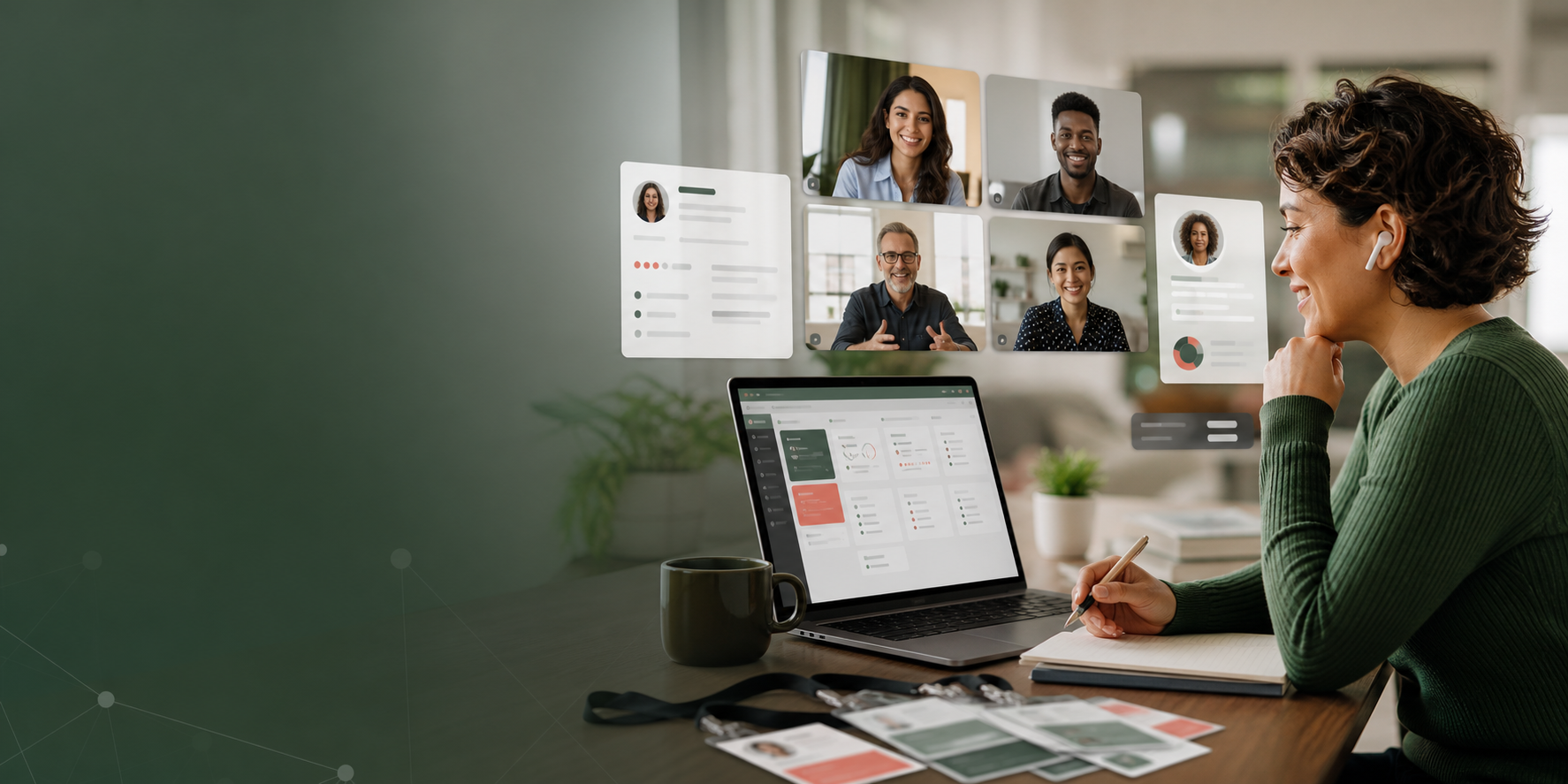 Remote professionals collaborating across recruiting and association workstreams